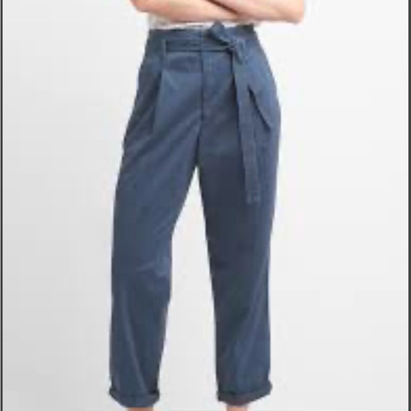Pleated Tie Belt Girlfriend Chinos - Picture 1 of 8
